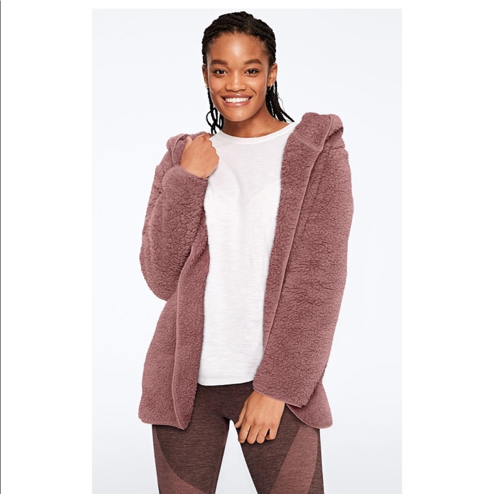 Victoria’s Secret PINK Sherpa Cardigan Cocoa